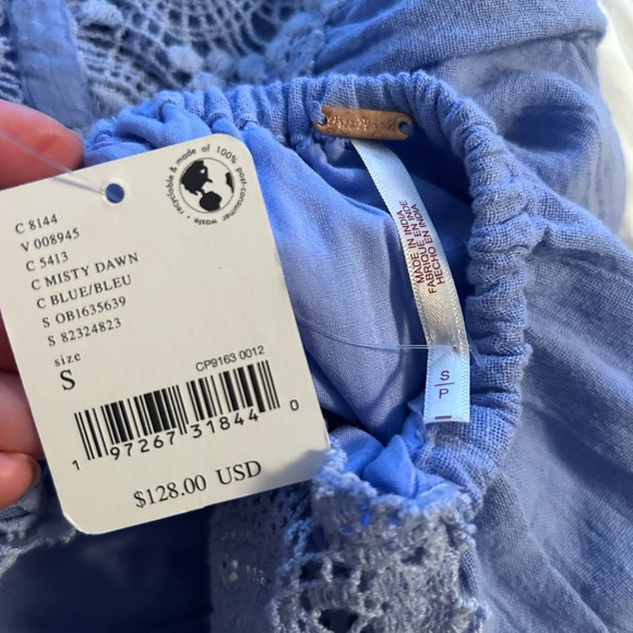 Free People Lavender periwinkle blue Lace Midi Dress all you need is lace dress - Picture 7 of 7